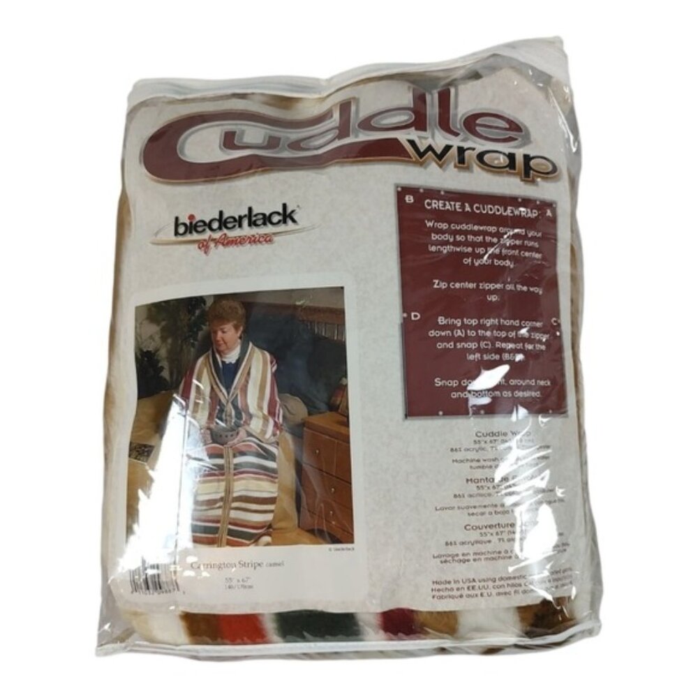 Biederlack Cuddle Wrap Carrington Stripe 55" x 67" Wearable Blanket